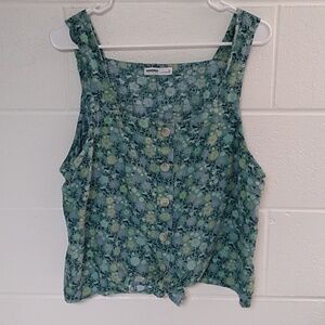 SONOMA FLORAL TIE FRONT LINEN BLEND, TANK TOP XL
